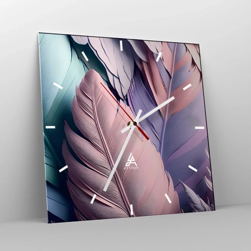 Wall clock - Clock on glass - Birdie Chic - 30x30 cm