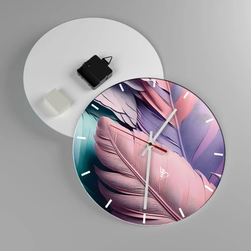 Wall clock - Clock on glass - Birdie Chic - 30x30 cm