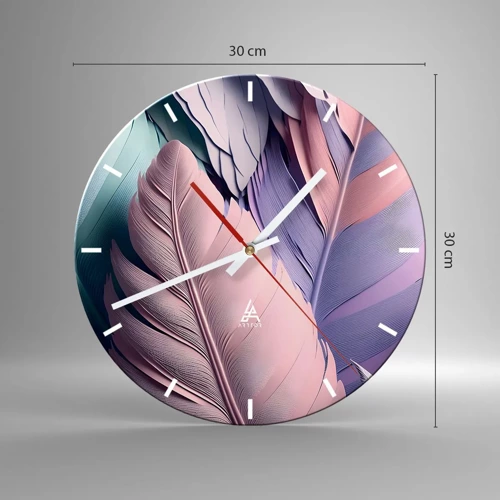 Wall clock - Clock on glass - Birdie Chic - 30x30 cm