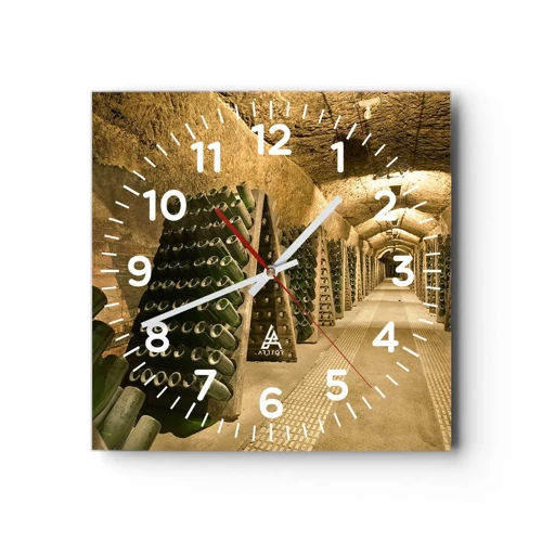 Wall clock - Clock on glass - Birth of Taste - 40x40 cm