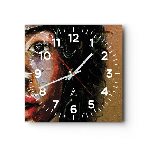 Wall clock - Clock on glass - Black and Shine - 30x30 cm