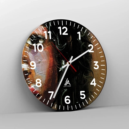 Wall clock - Clock on glass - Black and Shine - 30x30 cm