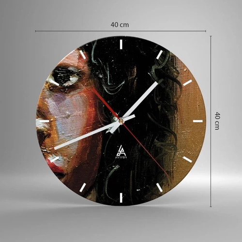 Wall clock - Clock on glass - Black and Shine - 40x40 cm