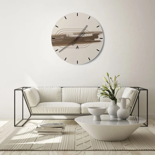 Wall clock - Clock on glass - Blast of Grey - 30x30 cm