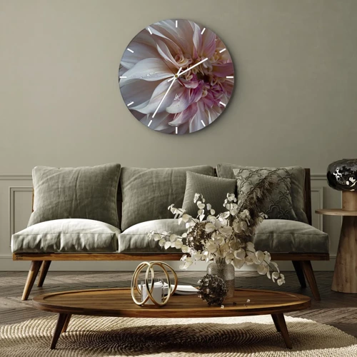 Wall clock - Clock on glass - Blooming Freshness - 30x30 cm