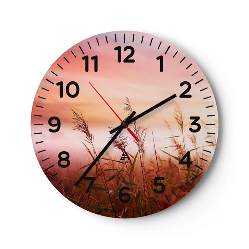 Wall clock - Clock on glass - Blowing in the Wind - 30x30 cm