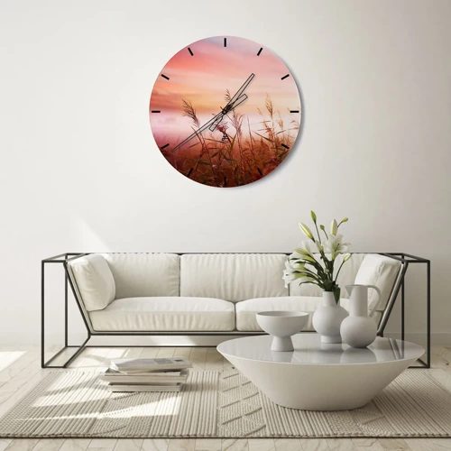 Wall clock - Clock on glass - Blowing in the Wind - 30x30 cm