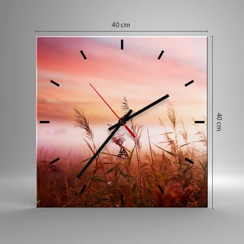 Wall clock - Clock on glass - Blowing in the Wind - 40x40 cm