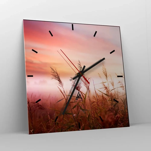 Wall clock - Clock on glass - Blowing in the Wind - 40x40 cm