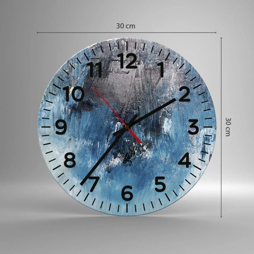 Wall clock - Clock on glass - Blue Rhapsody - 30x30 cm