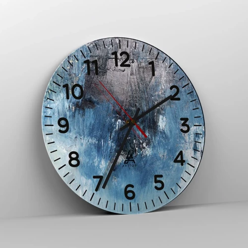 Wall clock - Clock on glass - Blue Rhapsody - 30x30 cm