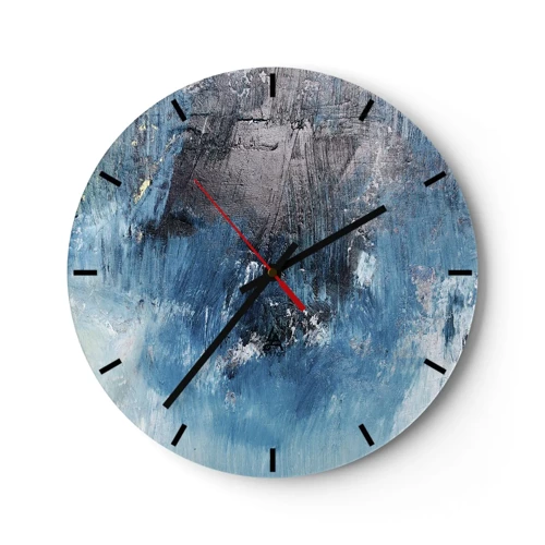 Wall clock - Clock on glass - Blue Rhapsody - 30x30 cm