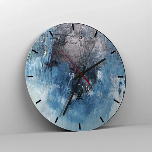 Wall clock - Clock on glass - Blue Rhapsody - 30x30 cm