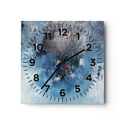 Wall clock - Clock on glass - Blue Rhapsody - 40x40 cm