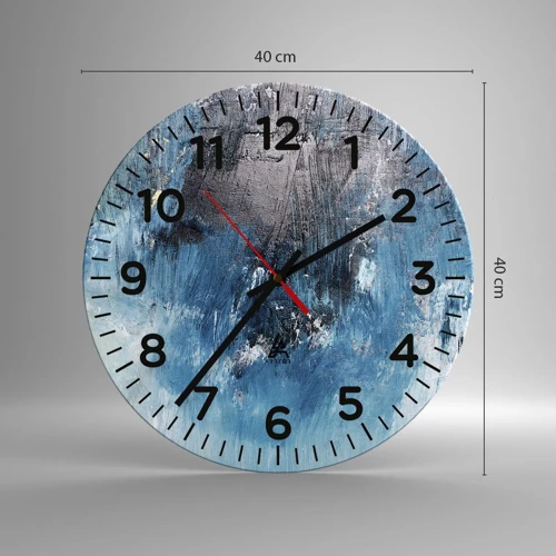 Wall clock - Clock on glass - Blue Rhapsody - 40x40 cm