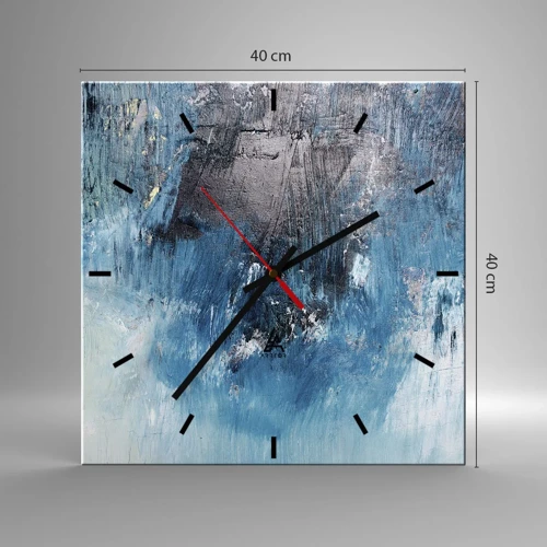 Wall clock - Clock on glass - Blue Rhapsody - 40x40 cm