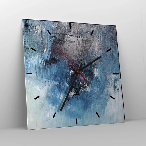 Wall clock - Clock on glass - Blue Rhapsody - 40x40 cm