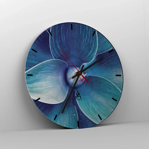 Wall clock - Clock on glass - Blue from the Sky - 30x30 cm