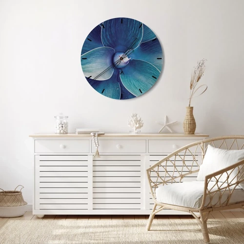 Wall clock - Clock on glass - Blue from the Sky - 30x30 cm