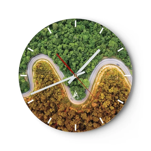 Wall clock - Clock on glass - Borders and Breakthroughs - 30x30 cm