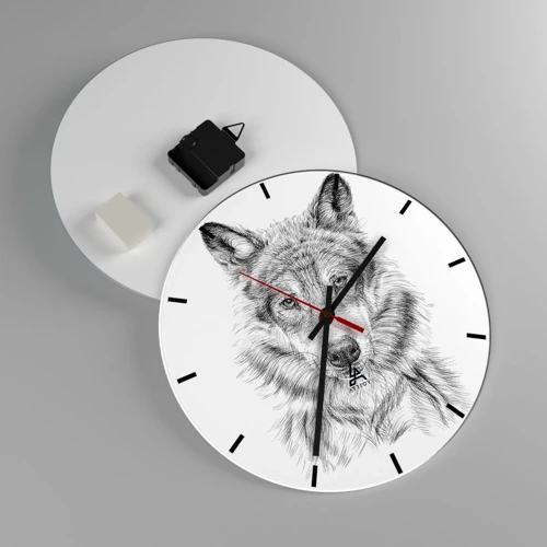 Wall clock - Clock on glass - Born Leader - 30x30 cm