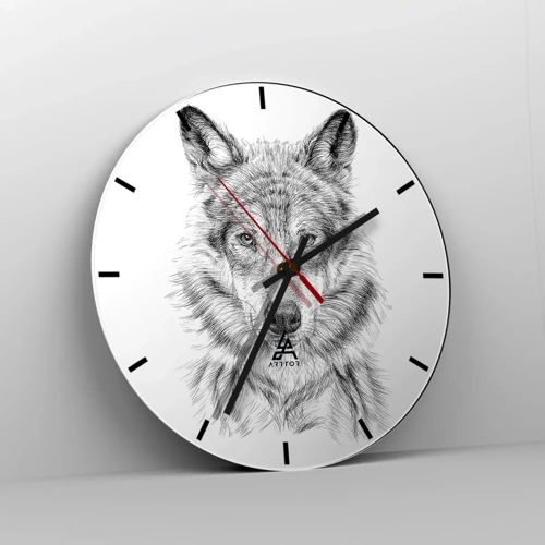 Wall clock - Clock on glass - Born Leader - 30x30 cm