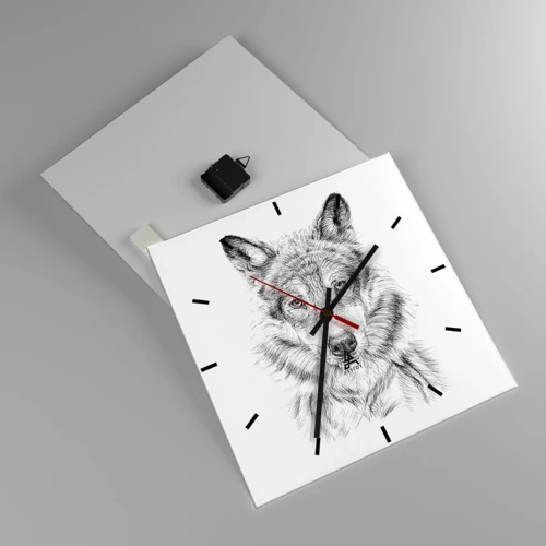 Wall clock - Clock on glass - Born Leader - 40x40 cm