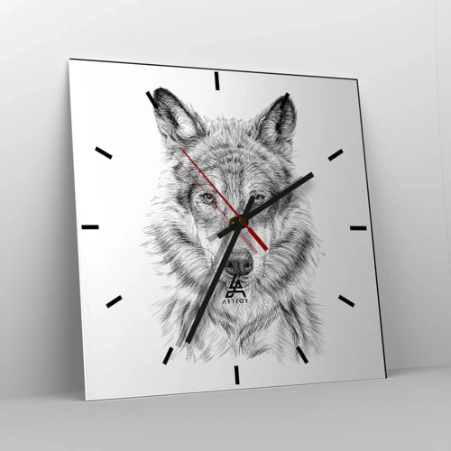 Wall clock - Clock on glass - Born Leader - 40x40 cm