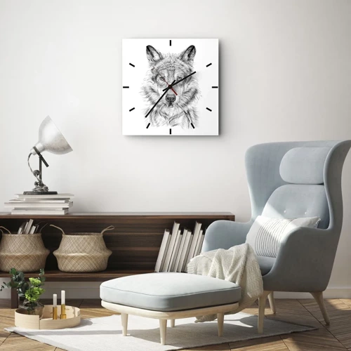 Wall clock - Clock on glass - Born Leader - 40x40 cm