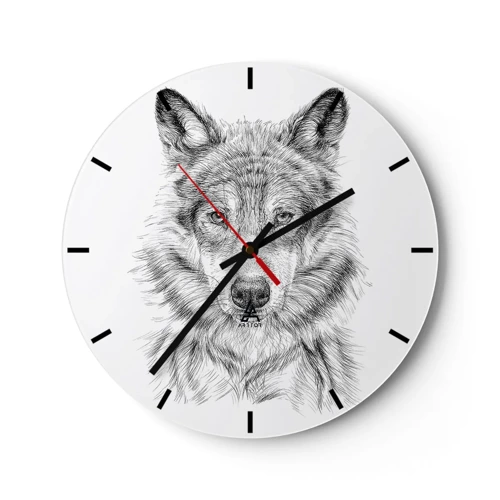 Wall clock - Clock on glass - Born Leader - 40x40 cm