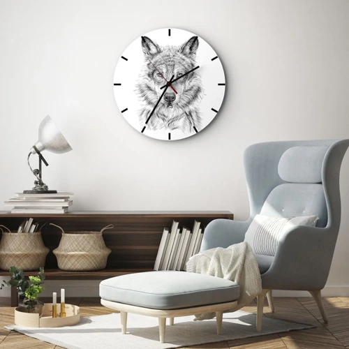 Wall clock - Clock on glass - Born Leader - 40x40 cm