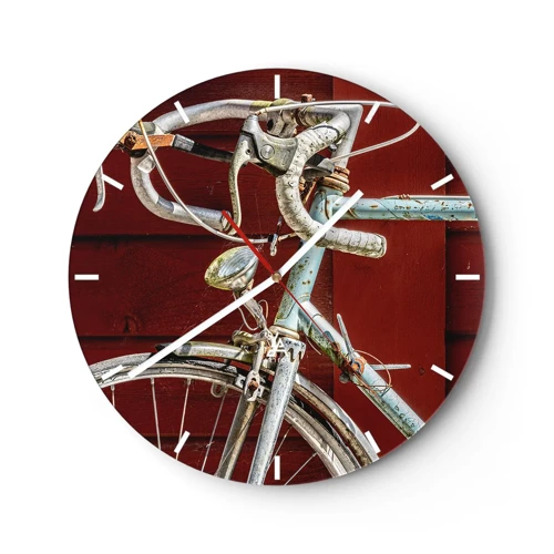 Wall clock - Clock on glass - Born for Victories - 30x30 cm