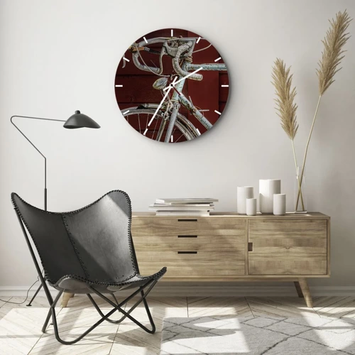 Wall clock - Clock on glass - Born for Victories - 30x30 cm