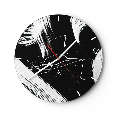 Wall clock - Clock on glass - Breaking the Darkness - 30x30 cm