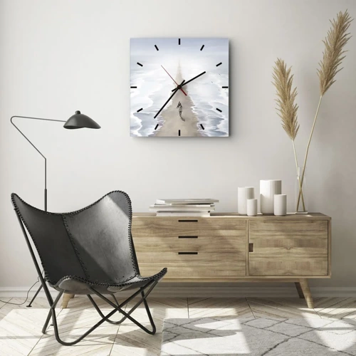 Wall clock - Clock on glass - Bright Future - 30x30 cm