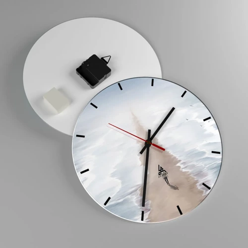 Wall clock - Clock on glass - Bright Future - 30x30 cm