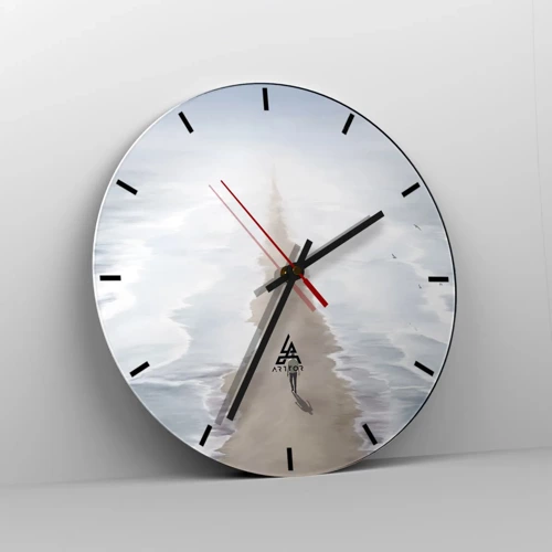 Wall clock - Clock on glass - Bright Future - 30x30 cm