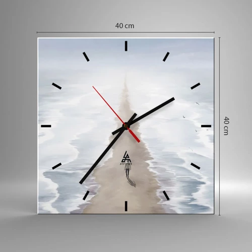 Wall clock - Clock on glass - Bright Future - 40x40 cm