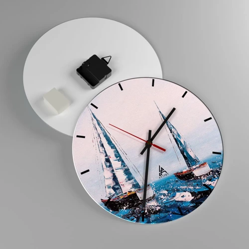 Wall clock - Clock on glass - Brotherhood of Wind - 30x30 cm