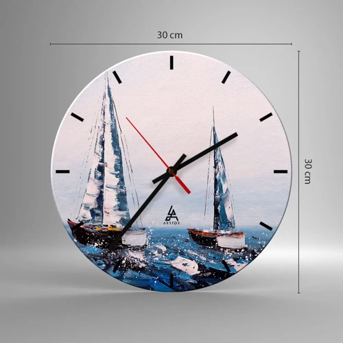 Wall clock - Clock on glass - Brotherhood of Wind - 30x30 cm