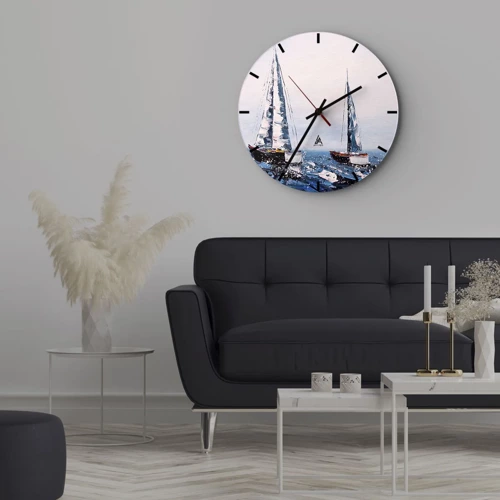 Wall clock - Clock on glass - Brotherhood of Wind - 40x40 cm