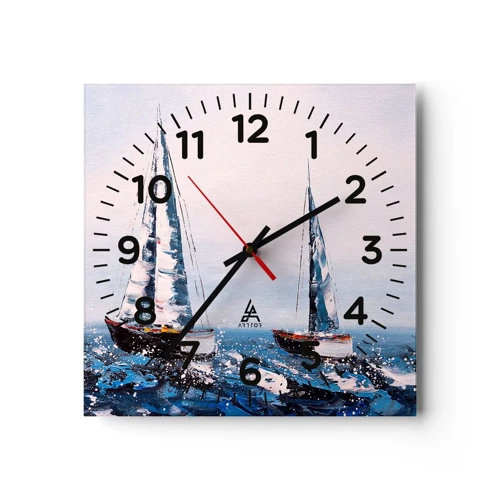 Wall clock - Clock on glass - Brotherhood of Wind - 40x40 cm