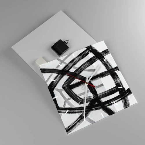 Wall clock - Clock on glass - Building Depth - 30x30 cm