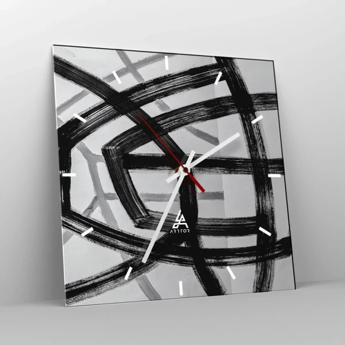 Wall clock - Clock on glass - Building Depth - 30x30 cm