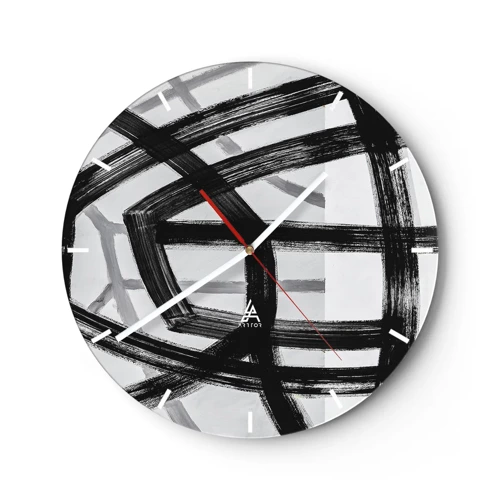 Wall clock - Clock on glass - Building Depth - 40x40 cm