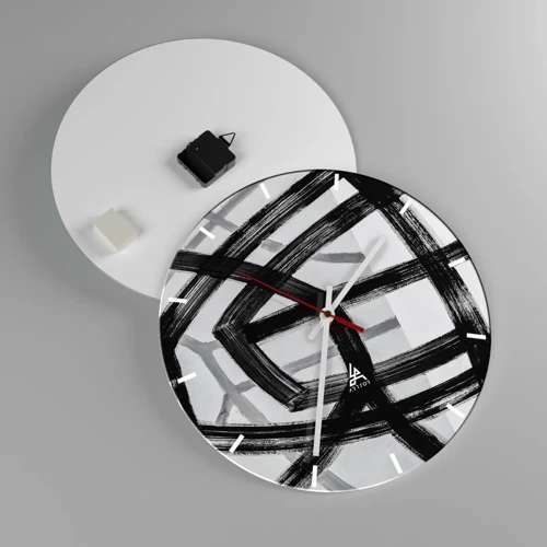 Wall clock - Clock on glass - Building Depth - 40x40 cm