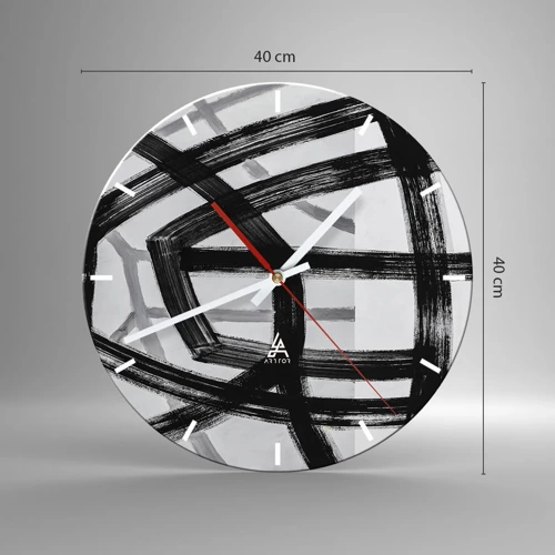 Wall clock - Clock on glass - Building Depth - 40x40 cm