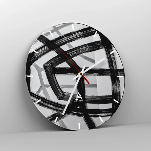 Wall clock - Clock on glass - Building Depth - 40x40 cm