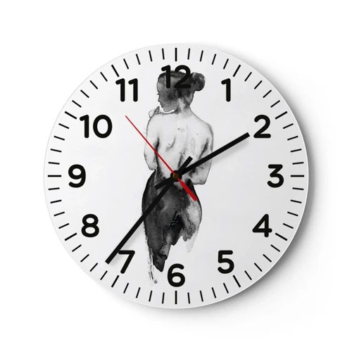 Wall clock - Clock on glass - By Her Side the World Disappears - 30x30 cm