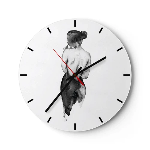 Wall clock - Clock on glass - By Her Side the World Disappears - 30x30 cm